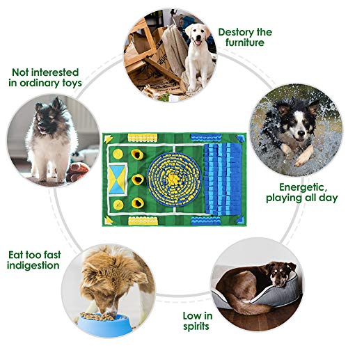 AMONIDA Snuffelmat voor Honden, Hondenvoermat, Mattrainingsspeelgoed, voermat, Grappig Mat voor Hond Moedigt Natuurlijke… - Afbeelding 6