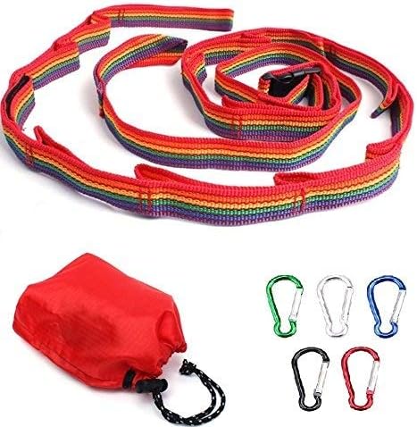 Multi-Color Tent Hanging Lanyard Tent Rope - with Free 5 PCS Mountaineering Buckle -Windproof Lamp Lantern Hang Cord Lanyard Clothesline Accessories for Outdoor Camping, Picnic Hiking …