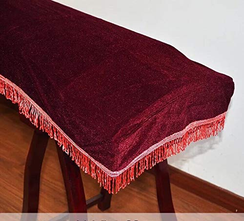Yobeyi Gold Velvet Guzheng Dust Cover Piano Cover Guzheng Famous Musical Instrument Accessories (Wine red)