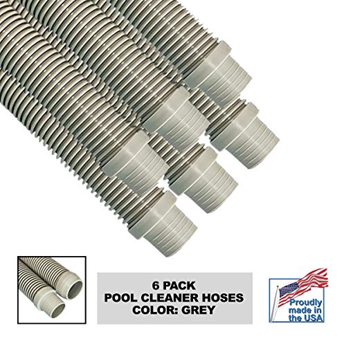 Destroyer Plastics 1 Year Manufacture Warranty Universal Swimming Pool Cleaner Hose 48" Long Kreepy Krauly Baracuda G3 G4 Hayward Navigator Pool Vac Ultra AquaBug (6, Grey)