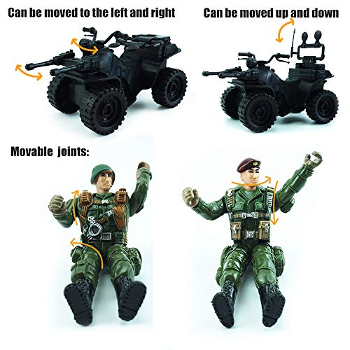 CORPER TOYS Army Men Military Soldier Toy Kit Mini Action Figure Playset Armored Car with Assorted Accessories Gifts for Kids Boys Girls Children