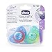Chicco Flair Orthodontic BPA-Free Pacifier with Reusable Sterilizing Case, 2-pack, Teal/Blue, 12m+
