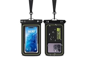 JONISERL IP68 Waterproof Phone Pouch ，Floating Waterproof Phone Case for iPhone 15 14 13 12 11 Pro Max Google Samsung Galaxy S24 S23 S22, Float Dry Bag with Adjustable Lanyard, Up to 7'' Black