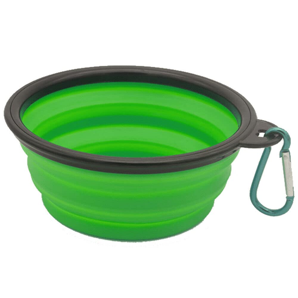 Camping Bowl Collapsible Dish Foldable Travel Portable Pop Up Silicone Hiking Walking Outdoor (Green) — image 1