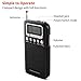 AM FM Portable Pocket Radio with Alarm Clock AM/FM Compact Radio Player Operated by 2 AAA Battery, Stereo Headphone Socket Memory Mode & Sleep Timer