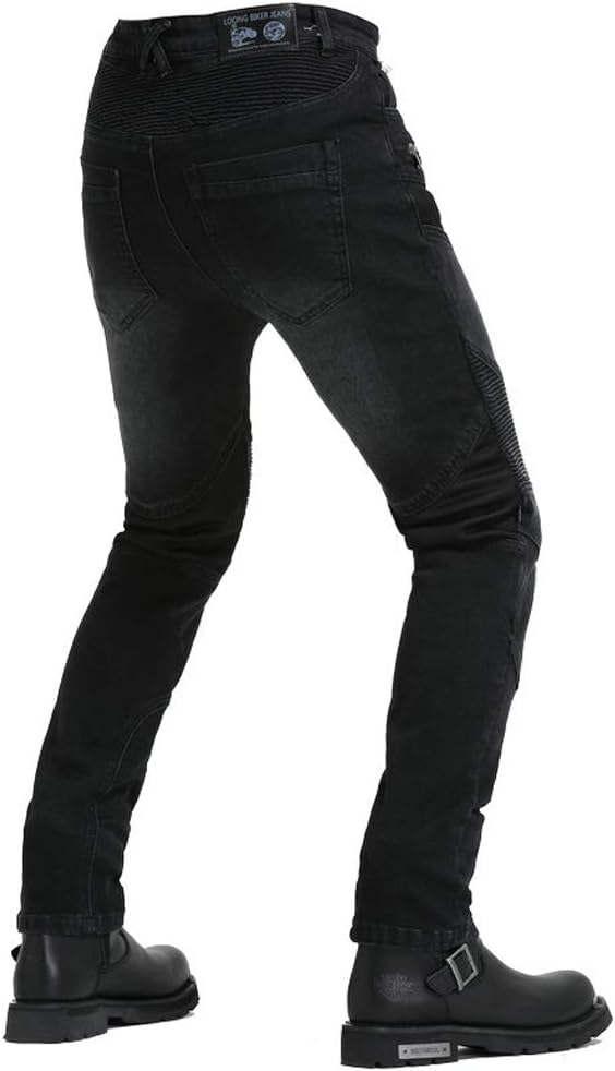 32 =Waist 35.4, Black L Takuey Motorcycle Riding Pants Reinforce with