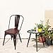 COSTWAY Dining Chairs Industrial Metal Stackable Cafe Side Chair w/Wood Seat Set of 2 (Copper)