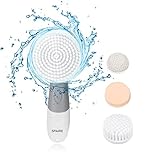 Spaire Face & Body Brush Cleansing System 4 Replaceable Rotating Head Waterproof Deep pore Cleaning Remove Dead Skin Cells and Acne Microdermabrasion Battery Operated