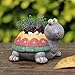 Youfui Turtle Planter for Small Plants, Bonsai, Cactus Planter, Mini Succulent Plant Pot Turtle Gift,Set of 2