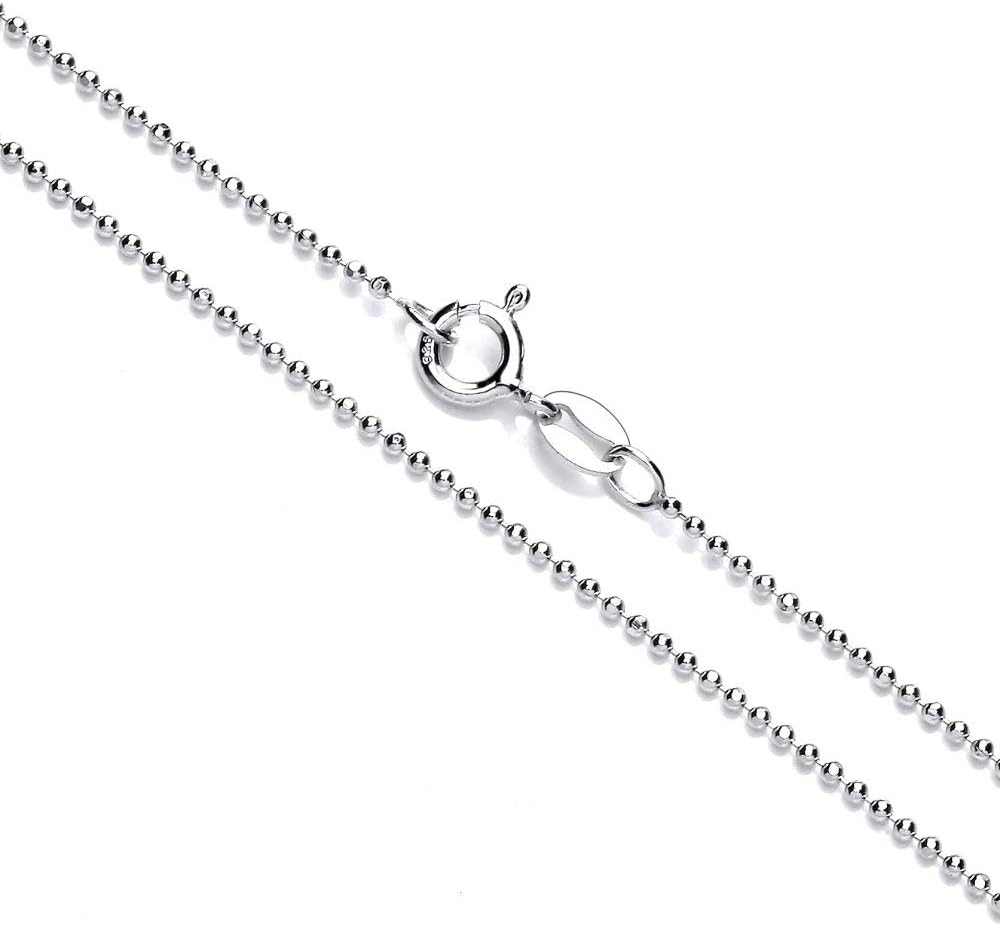 1mm thick solid sterling silver 925 Italian DIAMOND CUT BALL bead link style chain necklace chocker bracelet anklet with spring ring clasp - 6 8 10 12 14 16 18 20 22 24 26 28 30 32 34 36 38 40"