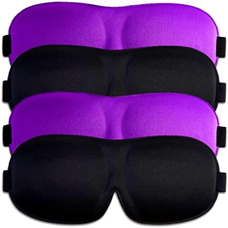 Xubox Sleep Mask, 4 Pack Lightweight & Comfortable Super Soft Large Adjustable 3D Contoured Eye Masks for Sleeping, Travel, Shift Work, Naps, Night Blindfold Eyeshade Sleeping Masks for Women and Men