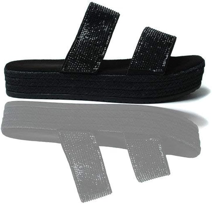 Womens Ladies Flatform Sandals Diamante Espadrilles Summer Platform Shoes Size | eBay