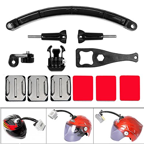 Fantaseal 9-in-1 Action Camera Helmet Selfie Pole for GoPro Hero 5 Helmet Selfie Pole Gopro Hero 5 Adhesive Mount Kit Helmet Mount w/ Extension Arm for for Gopro Hero 5 Black / Hero 5 Session