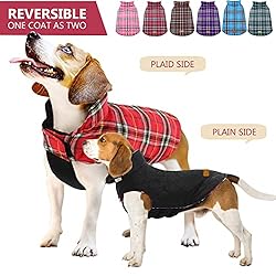 Kuoser Warm Dog Coat, Reversible Dog Jacket