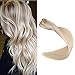 Full Shine 18 Inch Weft Hair Extensions Human Hair Ash Blonde Hair Extensions Sew In Extensions For Women Blonde Straight Human Hair Bundles Silky Hair 105G 18 Inch