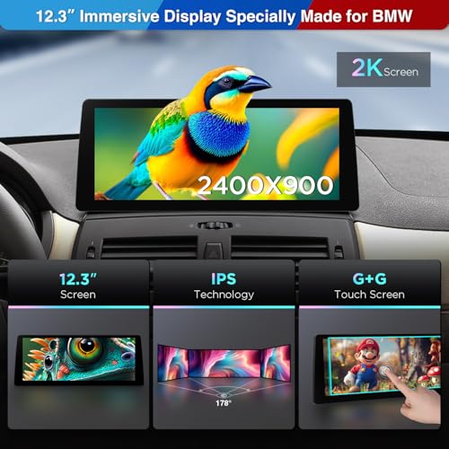 XTRONS Android 14 Car Radio for BMW X3 E83 (2004-2009) with M-Ask System, Qualcomm 680 Octa Core 8+128 Multimedia Player, 12.3 Inch 2K IPS Built-in 4G LTE Car Play Android Car Bluetooth 5.1