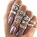 Adramata 43 Pcs Vintage Knuckle Rings Women Girls Stackable Midi Finger Ring Set