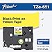 Brother Genuine P-Touch TZE-651 Tape, 1" (24 mm) Standard Laminated P-Touch Tape, Black on Yellow, For Indoor or Outdoor Use, Water-Resistant, 26.2 ft (8 m), Single-Pack primary
