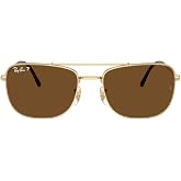 Ray-Ban Unisex Rb3755 Rectangular Sunglasses | In Arista Gold, Black &amp; Gunmetal. Polarized options available. Sizes: 59/62mm.