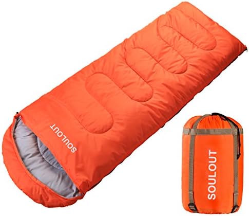 Envelope Sleeping Bag - 4 Seasons Warm Cold Weather Lightweight, Portable, Waterproof With Compression Sack for Adults &amp; Kids - Indoor &amp; Outdoor Activities: Traveling, Camping, Backpacking, Hiking Red