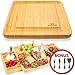 Sugarwood Home Cheese Board Set - stainless steel cheese knife set with two serving trays as part of the charcuterie board set; Perfect as house warming presents, wedding gifts, birthday gifts