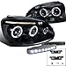 Black VW Jetta Halo Projector Headlight+8-LED Bumper Fog Lights DRL