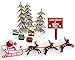 CakeSupplyShop Mini Santa Sleigh and Reindeer Miniature Christmas Holiday Trees & Presents Cake Decoration Topper