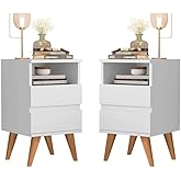 Conjunto kit 2 mesas de cabeceira quarto cama canto - pop - minimalista -Branco