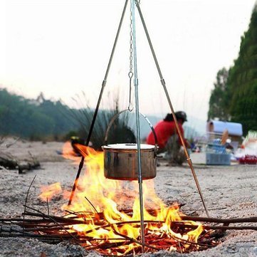 Camping Tripod Campfire Cooking Dutch Oven Tripod Adjustable