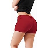 Hybrid & Company Womens Super Comfy 3 inch Inseam Butt Lifting Stretch Twill/Denim Shorts