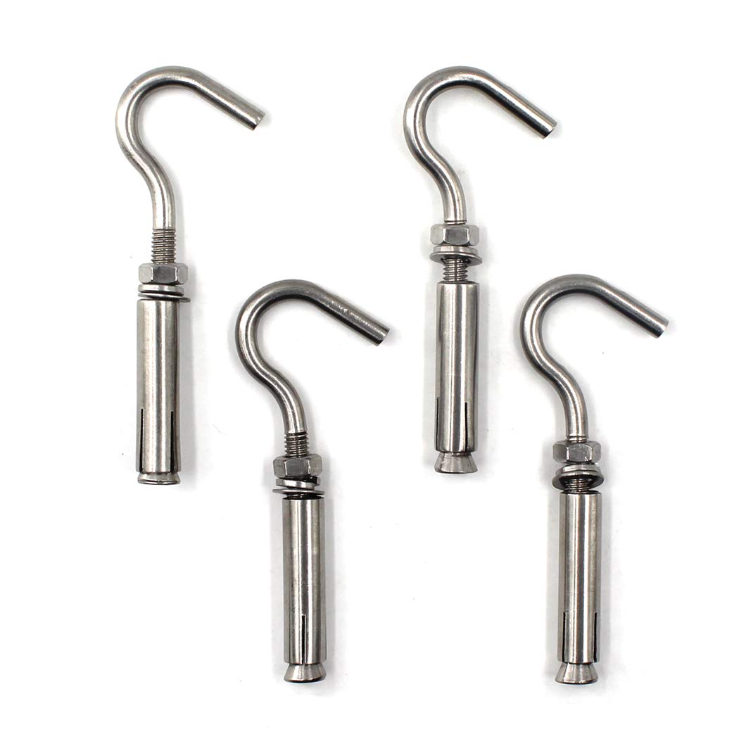 M10 Open Cup Hook Expansion Bolt 304 Stainless Steel Pack of 4