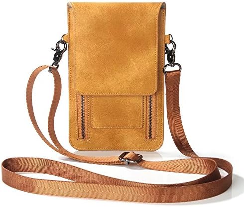 JUNMENG Double Zipper Small Crossbody Cell Phone Purse Wallet Bags For Women