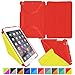 roocase iPad Mini 3 Case - Origami 3D iPad Mini Slim Shell Case Smart Cover with Sleep/Wake [Features Landscape, Portrait, Typing Stand] for Apple iPad Mini 3, 2 & 1, Testarossa Red/Tangerine Yellow