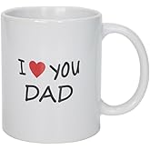 KRLWO 11oz Funny Coffee Mug I Love You Dad Cup for Father's Day, Christmas, Birthday from Son or Daughter - Ceramic Mug for Dad, Papa, Husband, Grandpa