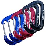 12KN Mini Wiregate Aluminum Lightweight 4 or 6 Packs Set Hammock Snag Free Carabiners Asymmetric D Shape