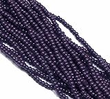 Dark Purple Opaque Czech 8/0 Glass Seed Beads 1 Full 12 Strand Hank Preciosa Jablonex