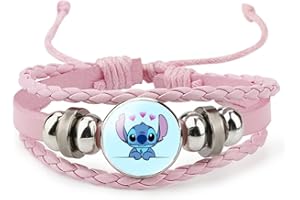 you-beat-you-land Pink Sittch Bracelet Adjustable Hand Woven Leather Bracelet Christmas and Birthday Graduation Gift Bracelet