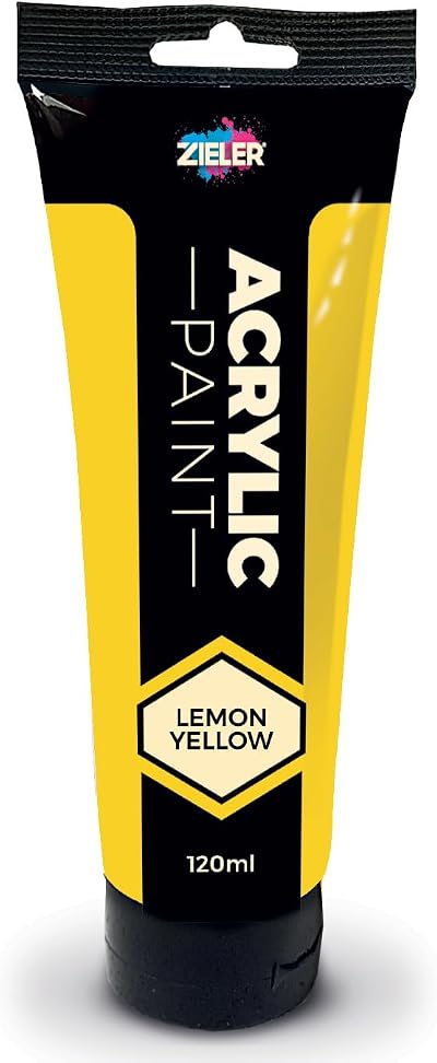Zieler 120ml Acrylic Paint Lemon Yellow – Premium Art Supplies