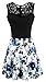 Sylvestidoso Women's A-Line Pleated Sleeveless Little Cocktail Party Dress with Black Top