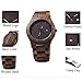 Bewell W086B Mens Wooden Watch Analog Quartz Lightweight Handmade Wood Wrist Watch (Ebony Wood)