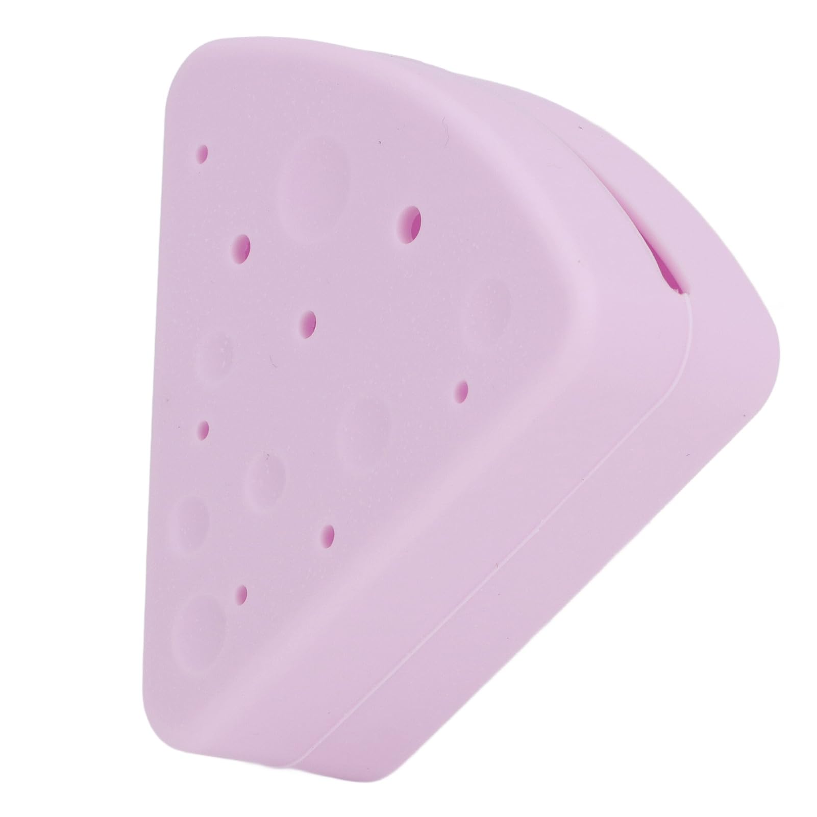 Powder Puff Case, Silicone Triangle Powder Puff Storage Box Smooth Closing Convenient for Home Travel (Light Purple)