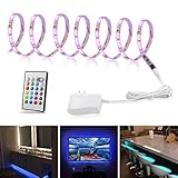 Multi-Color LED Strip Light Kit, 4 Pre-cut Lights Bar With Remote and Adapter, 9.8 ft Color Changing LED for Under Cabinet Lighting, 49-70 Inch TV Bias Lighting,Home Theater Decor,RGB Backlight
