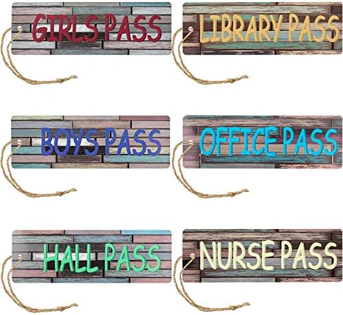 6 Items Corridor Move Classroom College Academics Magnetic Corridor Passes Set for Boys Ladies Dwelling Candy Type Corridor, Toilet, Library, Workplace, Nurse, College Provides
