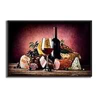 Framed Canvas Wall Art Wine Cups Canvas Prints Home Artwork Decoration for Living Room,Bedroom - 16x24 inches