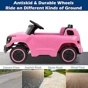 Amazon Joymor キッズ 乗車おもちゃ キッズ トラック 6v バッテリー 電動 車 親リモコン付き 3速 子供用ベストトイ ピンク 電動乗用 おもちゃ