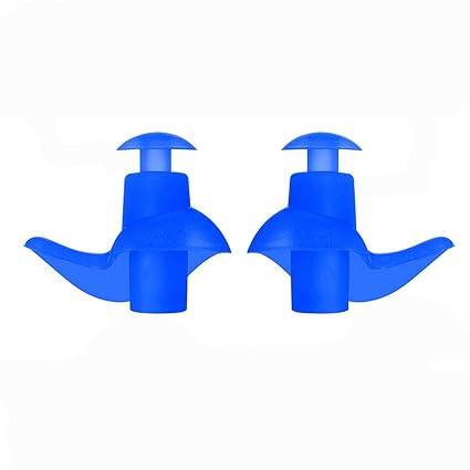 DALUCI 1 Pair Hot Waterproof Swimming Professional Silicone Swim Earplugs for Adult Swimmers Children Diving Soft Anti-Noise Ear Plug - Blue