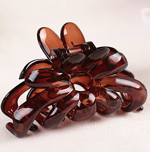 Prettyou 2.7" Middle Size Plastic Resin Hair Claw Clip for Women, 4 Count