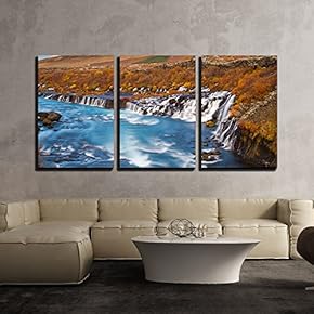 Nature Landscape with Waterfall x3 Panels