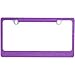 BLVD-LPF OBEY YOUR LUXURY Popular Bling 7 Row Purple Color Crystal Metal Chrome License Plate Frame with Crystal Screw Caps - 1 Frame