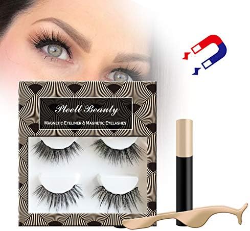 Magnetic Eyelashes and Magnetic Eyeliner Kit | Natural Look | Waterproof and Smudge Resistant |No Glue Reusable Natural False Lashes (Dramtic)